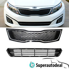 2pcs Set of Front Upper & Lower Bumper Grille Grill For 2014 2015 Kia Optima picture