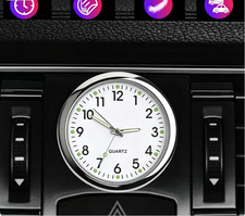 Car Clock Mini Stick On Dashboard Quartz Luminous Vent Clip Interior Decor picture