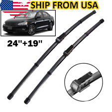 Pair Windshield Flat Wiper Blades Front Window Set For VW Jetta A6 2011-2018 picture