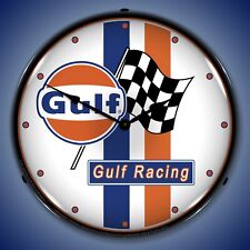Gulf Racing Wall Clock, LED Lighted picture