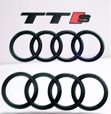 Audi TTS Emblems Rings Hood Bonnet Boot Trunk Rear Badges Matte Black  2011-2015 picture