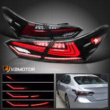 Jet Black Fits 2018-2022 Toyota Camry Tail Lights Sequential LED Signal Lamps picture