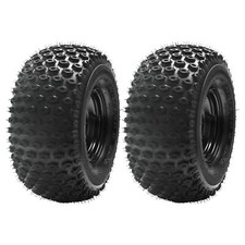 Two 18x9.5-8 18x9.5x8 18x9.50-8 ATV Quad Mower Go Kart Tire Wheel Rim 4x 110mm picture