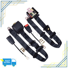 For All Mazda Classic Black Webbing Seat Belts 3 Point Adjustable Pair of 2 picture