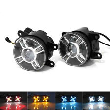 Pair of Car Front LED Projector Lens Waterproof Round Spot Fog Turn Signal Lamps picture