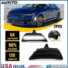 Smoke White LED Front Bumper Side Marker Lights For 2021-up Kia K5 Sedan GT-Line picture