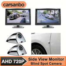L+R 720P 5inch Display + Side View Mirror Camera Night Vision Wide Angle-Chrome picture