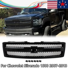 New Onyx Black Glossy Front Grille Grill For 2007-2013 Chevrolet Silverado 1500 picture