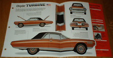 1963 Chrysler Turbine Original Imp Brochure Photo Poster Print Info 63 picture