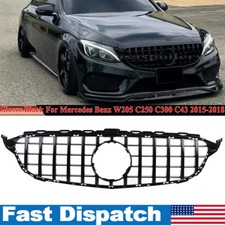 For Mercedes Benz W205 C250 C300 C43 2015-2018 GTR Look Front Grill Grille Black picture