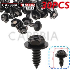 30x 10mm Hex Head Screw with Washer Black Cover Clip 90159-60498 For Toyota picture