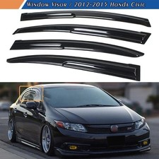 For 2012-2015 Honda Civic Sedan JDM 3D Wavy Mugen Style Window Visor Rain Guards picture