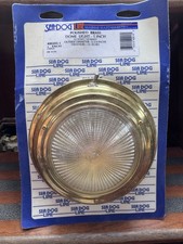 5” Polished Brass Dome Light Sea-Dog 400205-1 .  12V Marine Cabin Light NOS picture