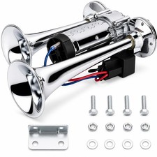 600DB Super Loud Dual Electric Air Horns Kit for Vehicles  With Compressor, A... picture