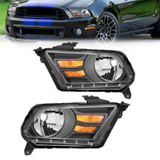 Pair Black Housing Headlights Front Lamps For 2010-2014 Ford Mustang FO2502276 picture