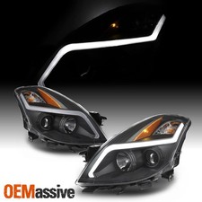 For 2008 2009 Nissan Altima Coupe LED DRL Projector Headlights Black [GTR Style] picture