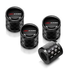 Corvette C8 Z06 Black on Carbon Barrel Black Aluminum Tire Valve Caps picture