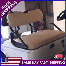 2PCS Front Leather Seat Cover Skin Beige Staple On For E-Z-Go TXT Golf Cart picture
