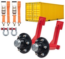2PK 6-Lug Shipping Container Wheel Kit 8,000 lb for 20–40 ft Containers w/ Strap picture