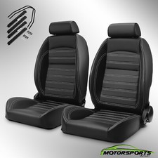 1 Pair Universal PVC Reclinable Black with Headrest OBS StyleSeats Car Seats picture