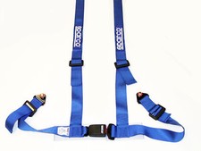 Sparco Racing Seat Belt Safety Harness Street Tuner 2-Inch 4-Point Bolt-In Blue picture