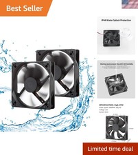 Whisper-Quiet 12V Cooling Fan - 2-Pack, 88 CFM Airflow, Perfect for DIY Projects picture