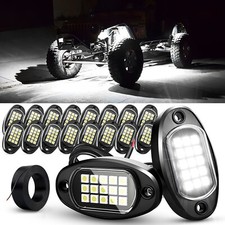 16x Pure White LED Rock Light Offroad Under Car Truck Waterproof Underbody Light picture