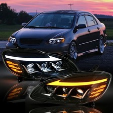 Pair Upgrade Full LED Headlights For Toyota Corolla CE LE 2003-2008 Front Lamps picture