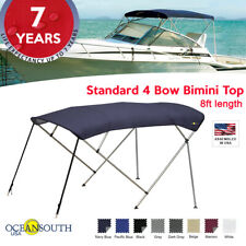 BIMINI TOP 4 Bow Boat Cover 8ft Long With Rear Poles picture