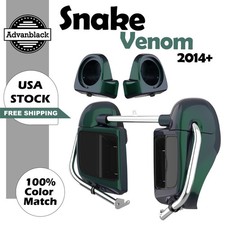 Advanblack Snake Venom Lower Vented Fairing 6.5'' Speaker Pod For Harley 2014+ picture