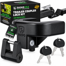 RHINO USA 2in Trailer Coupler Lock Kit 3/4in Tongue Lock 2 Sets Keys picture