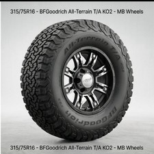 LT315/75R16 127/124R BFGoodrich Tire w/ MB Wheels Rims – 16” Truck/SUV picture