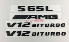 S65L AMG V12 BITURBO Trunk Emblem Badge Sticker for Mercedes Benz Matte black picture