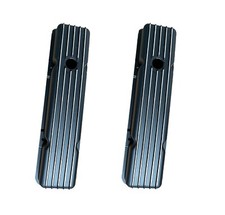 Vintage Small Block Chevy Finned Aluminum Short Valve Covers SBC 305 350 400 picture