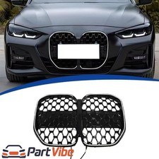 Glossy Black Front Bumper Grill Grille w/LED Light for 21+ BMW 4 Series 4dr G26 picture