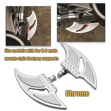 Chrome Motorcycle CNC Cut FootPegs Rear Passenger Floorboards Fit For Harley CVO picture