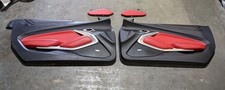 2016-2024 Chevrolet Camaro SS Coupe RH LH Pair Door Panels Black/Red Leather-OEM picture