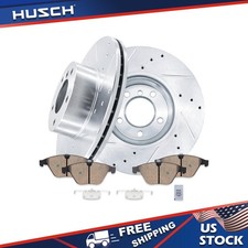 312mm Front Drilled Brake Rotors + Ceramic Pads for 2010 - 2013 BMW 328i xDrive picture