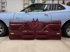 92–96 FORD F150 F250 BRONCO DOOR PANELS DARK RED DOOR PANELS BLACK XLT CLEAN OBS picture