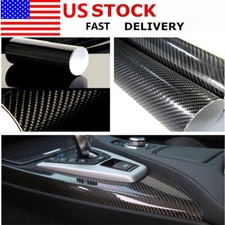 5D High Gloss Black Carbon fiber Vinyl Automotive Car Wrap Film Interior 12x60