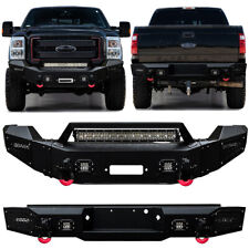 For 2011-2016 3rd Gen F250 F350 Front Bumper and Rear Bumper with 9xLED lights picture