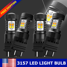 2PCS/4PCS 3157 Type2 Switchback LED Turn Signal Parking Light Bulbs White/Amber picture