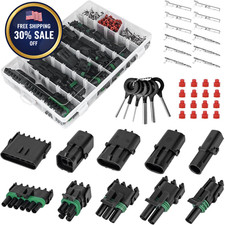376pcs 25 Kits Waterproof Automotive Electrical Connectors 1/2/3/4/6 Male&female picture