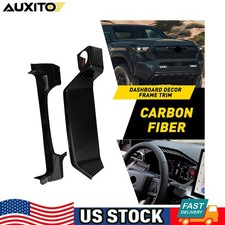 2X Car ABS Carbon Fiber Front Dashboard Panel Frame Trim For Toyota Tacoma 24-26 picture