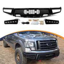 Fit For 2009-2014 Ford F150 F-150 Front Bumper Steel Raptor Style W/LED Lights picture