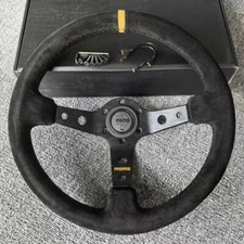 Momo Suede steering wheel Racing Sport 350m Deep dish Yellow and black needles picture