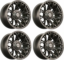 Set of 4 GTW Stellar 14x7 Matte Bronze Aluminum Golf Cart Wheel | 3:4 Offset picture
