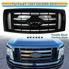For 09-14 Ford F-150 F150 XLT FX4 Factory Style Tuxedo Black Front Upper Grille picture