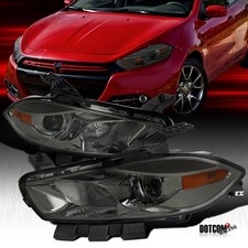Fit 2013-2016 Dodge Dart Smoke Halogen Headlights Lamps Left+Right 13 14 15 16 picture