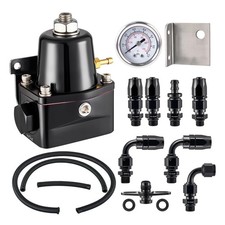 Fuel Pressure Regulator 6AN EFI Bypass Return Adjustable 30-70PSI Black EVIL picture